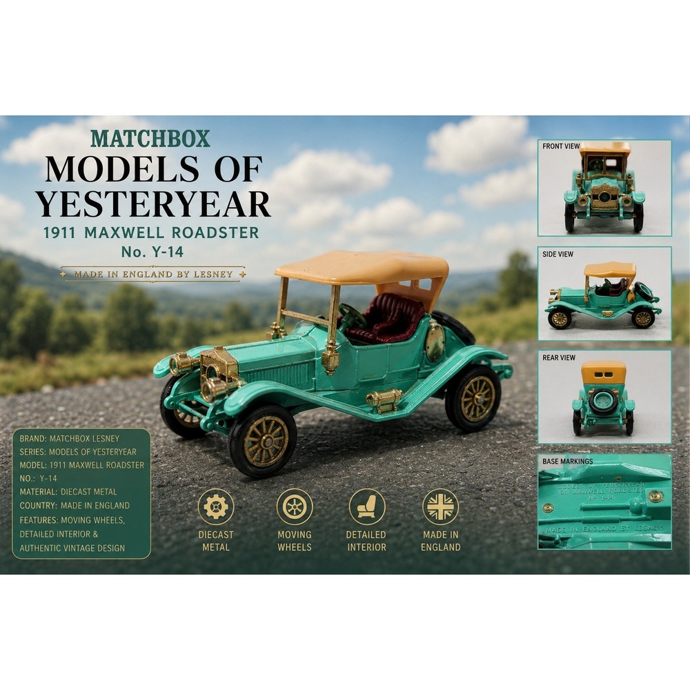 Matchbox Models‎ of Yesteryear Y-14 1911 Maxwell Roadster Made in England
